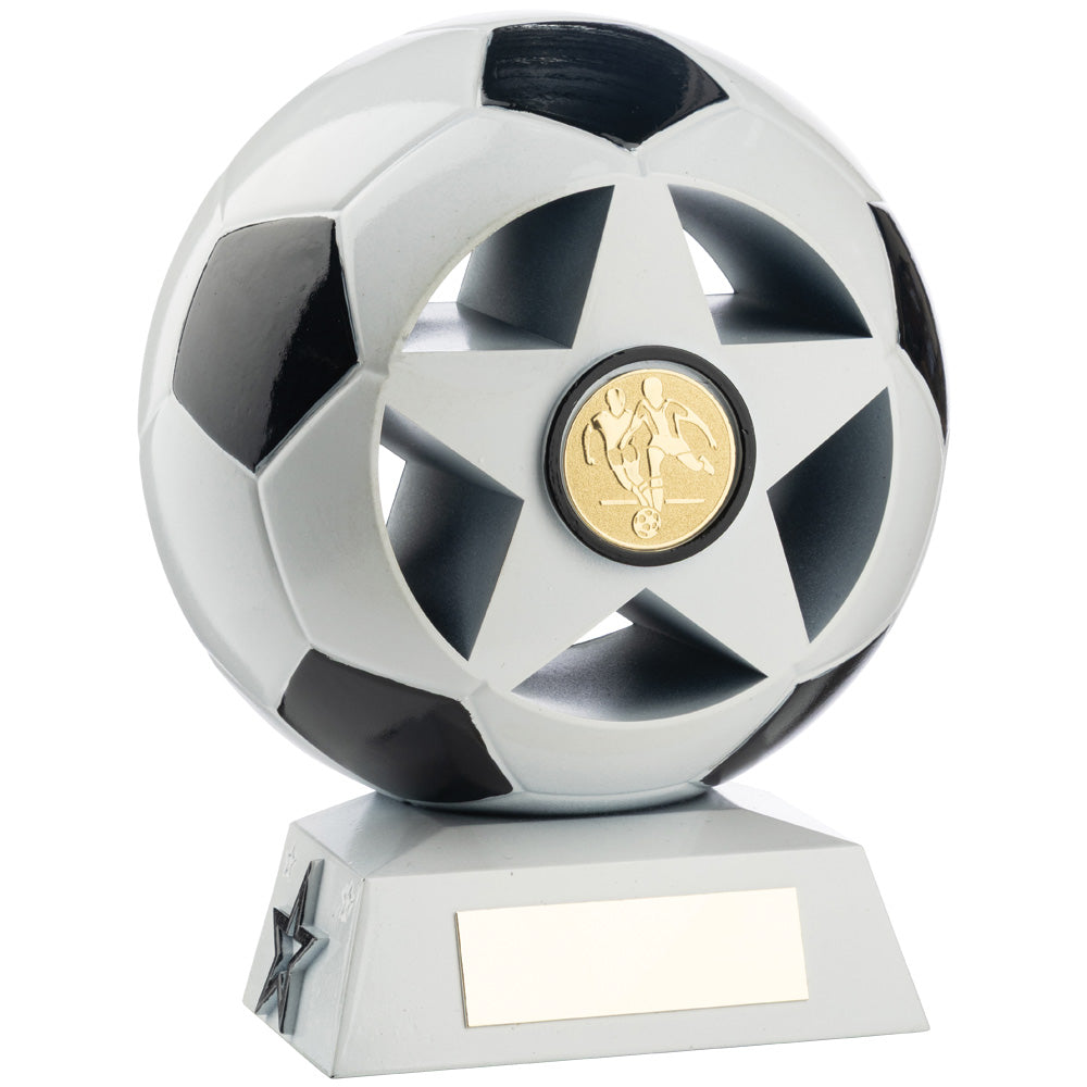 Two Tone Football Ball and Star in White and Black