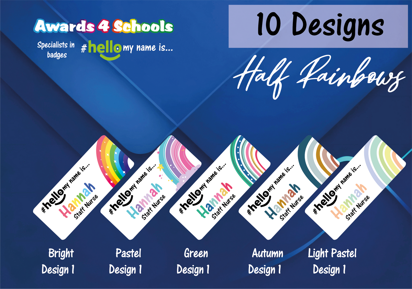 Half Rainbow name Badge # hello my name is...