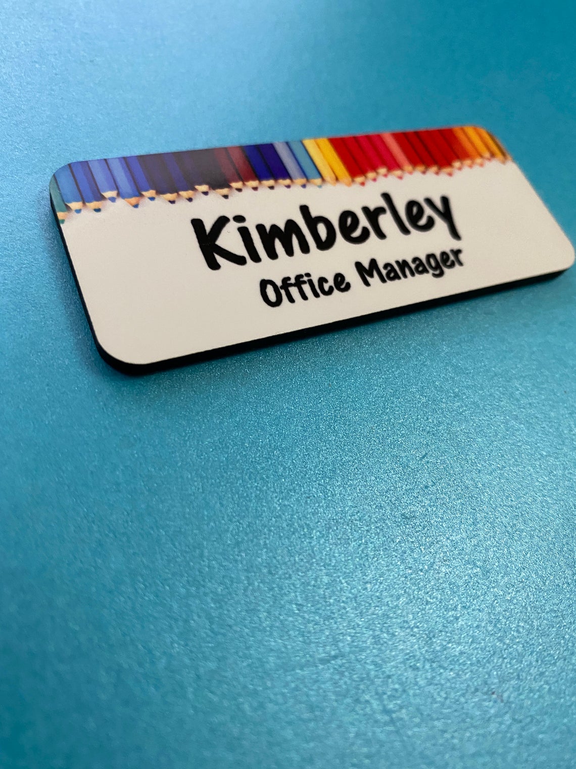 Coloured Pencil name badge