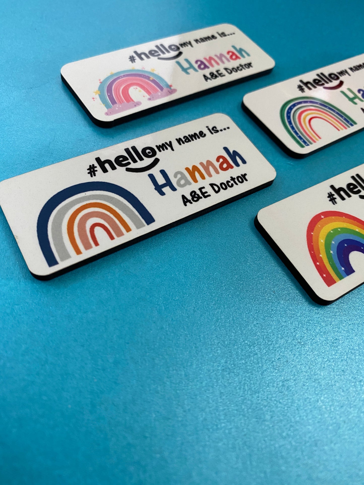 Rainbow name badges # hello my name is...