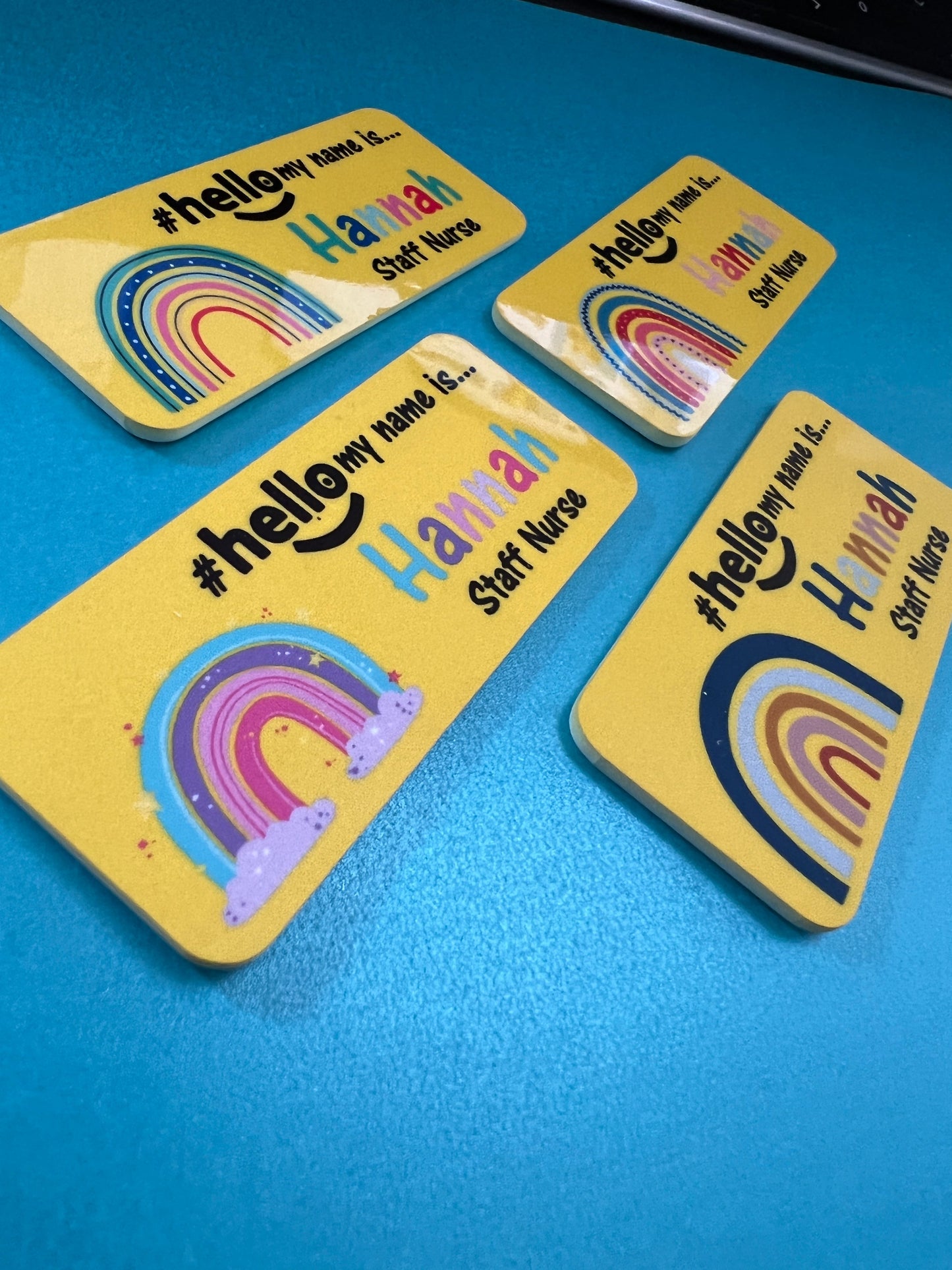 Rainbow name Badges Yellow Collection # hello my name is...