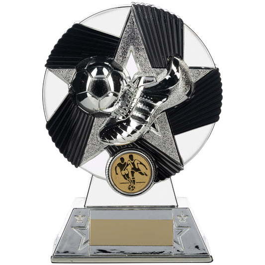 Two Tone Boot and Ball in Bright Silver and Black 160mm