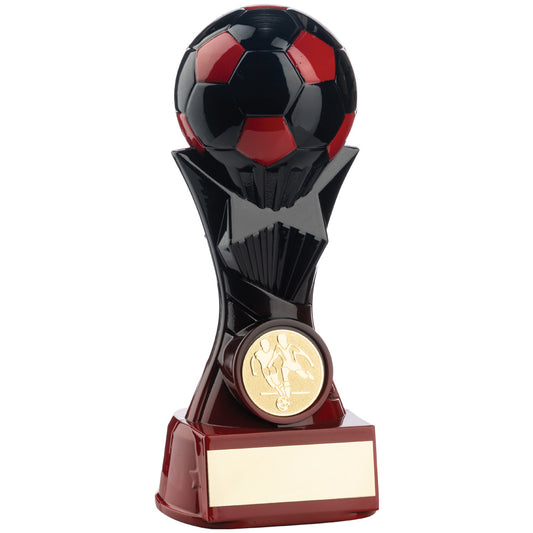 Two Tone Football Ball on Stand  in Black and Red 180mm