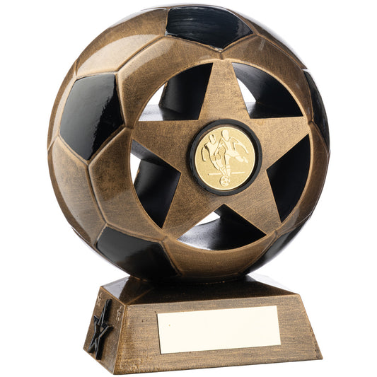 Two Tone Football Ball and Star  Ant Gold  and Black