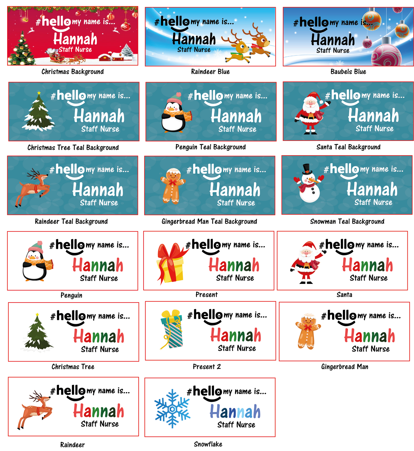 Christmas name badge # hello my name is...