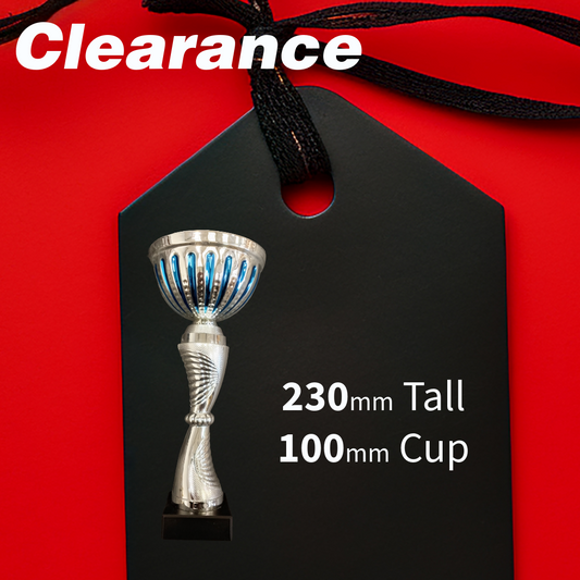 Clearance - Silver / Blue Cup 230mm