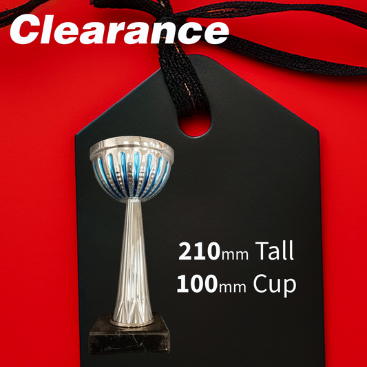 Clearance - Silver / Blue Cup 210mm