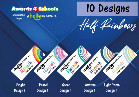 Half Rainbow name Badge # hello my name is...