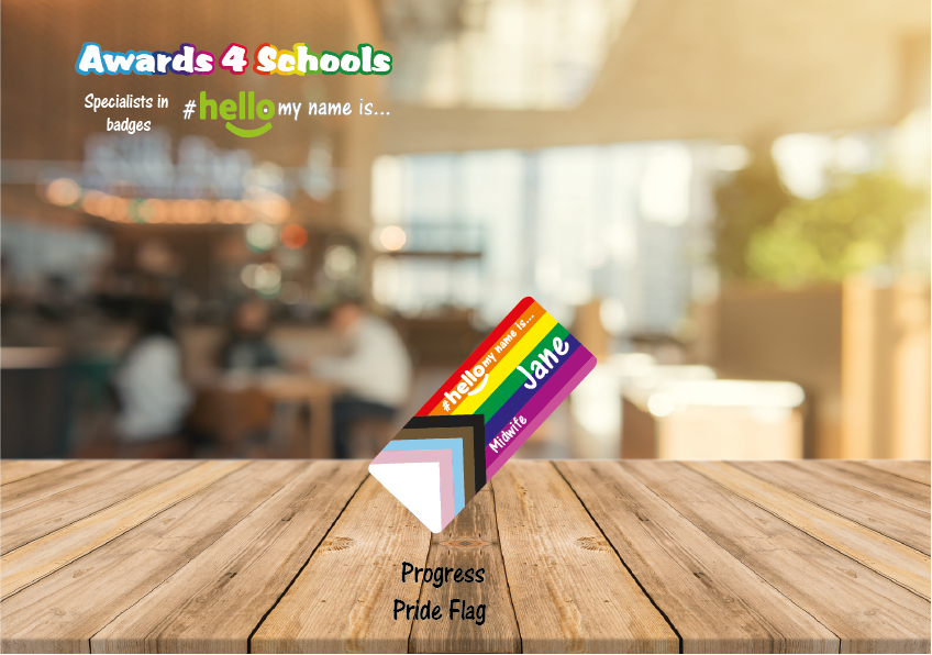 progress pride flag # hello my name is...