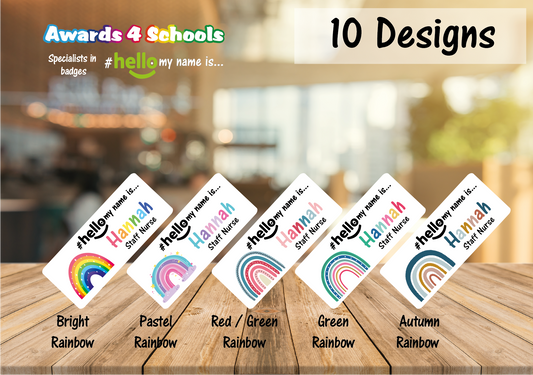 Rainbow name badges # hello my name is...