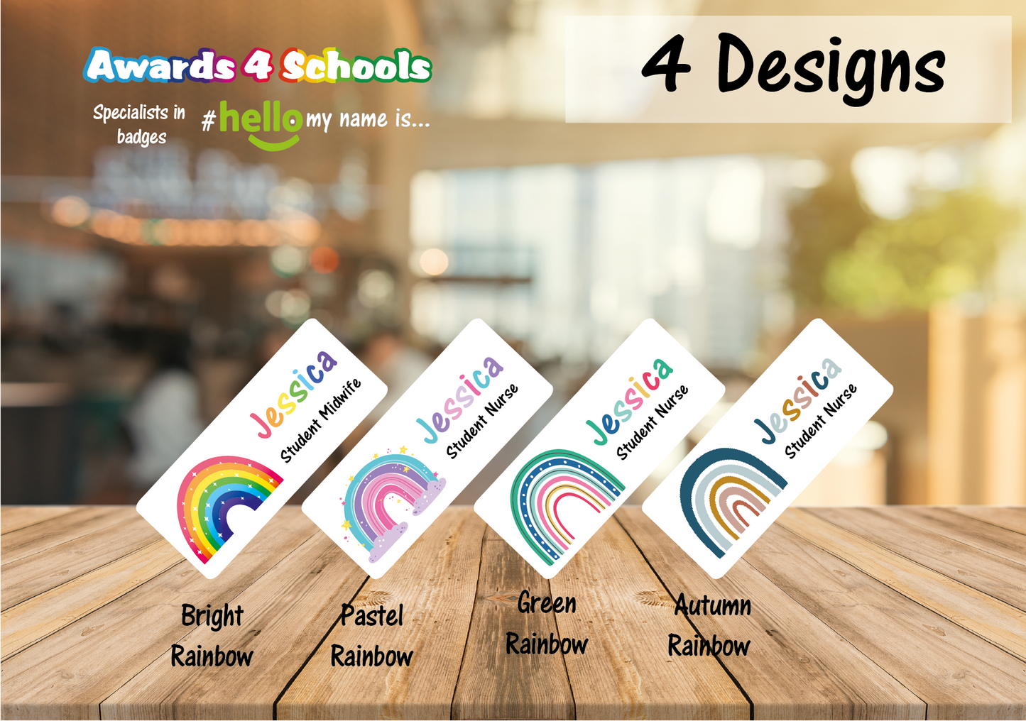 Rainbow name badge