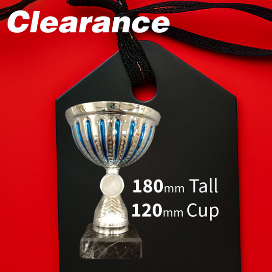 Clearance - Silver / Blue Cup - 180mm