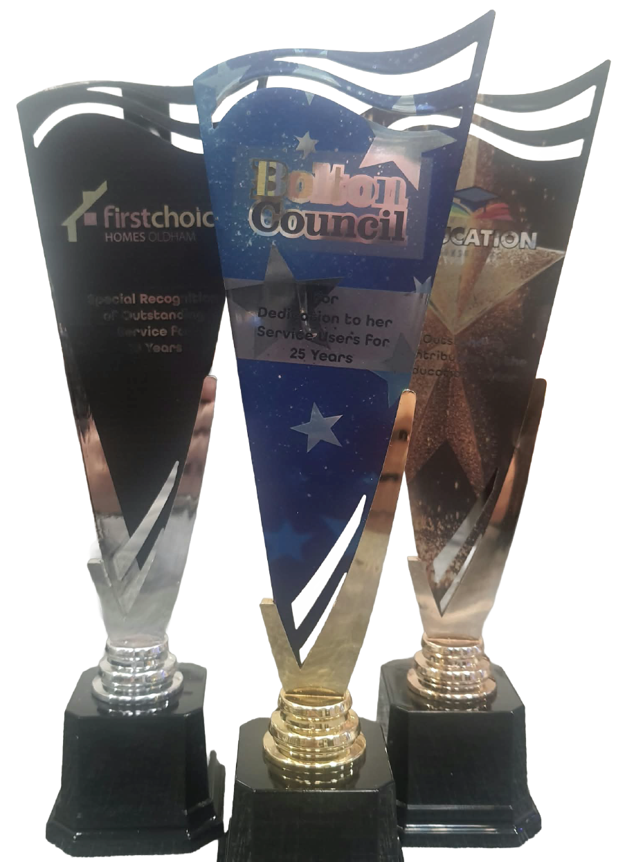 V Star Personalised Metal Insert Trophies