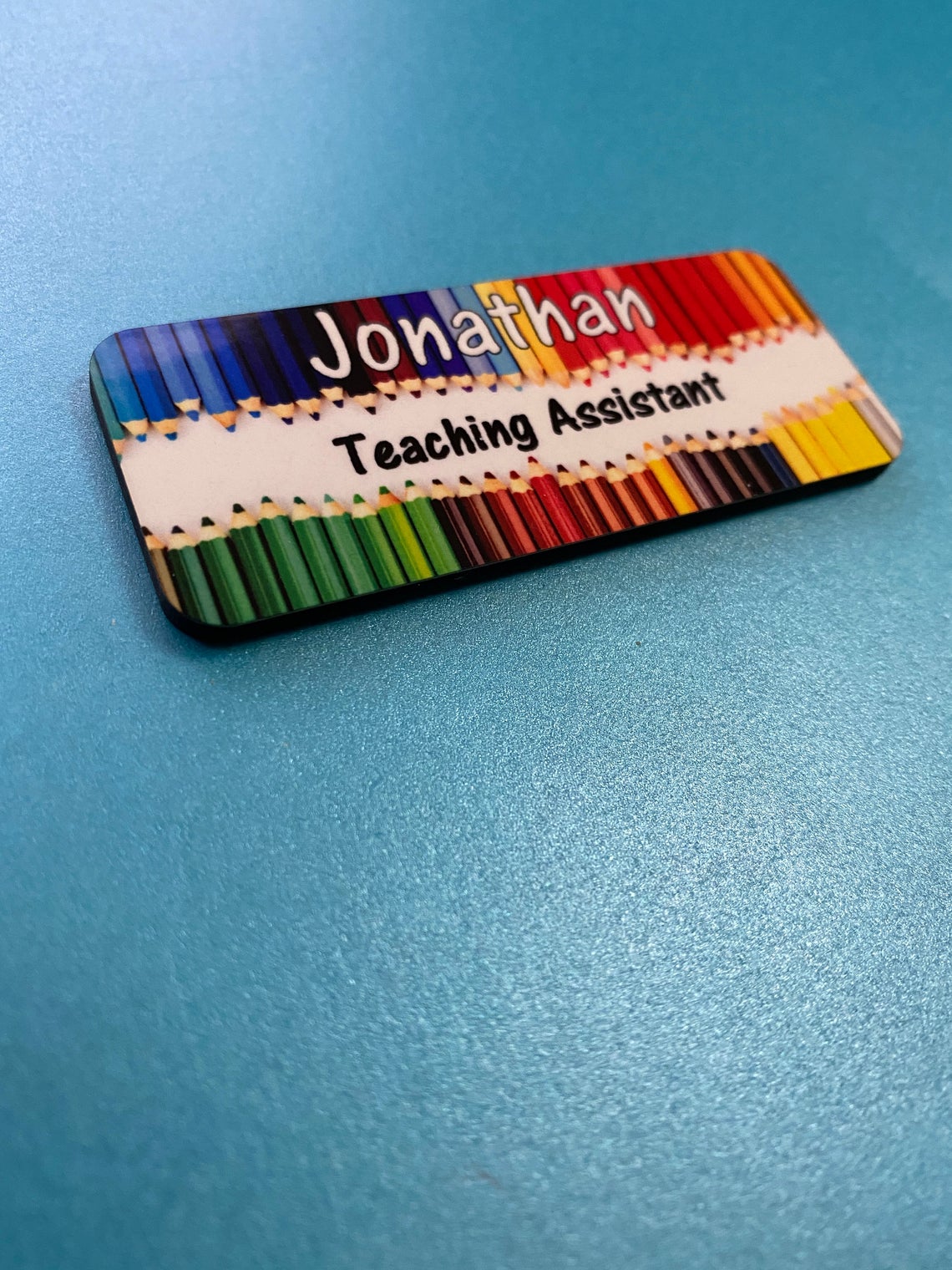 Coloured Pencil name badge