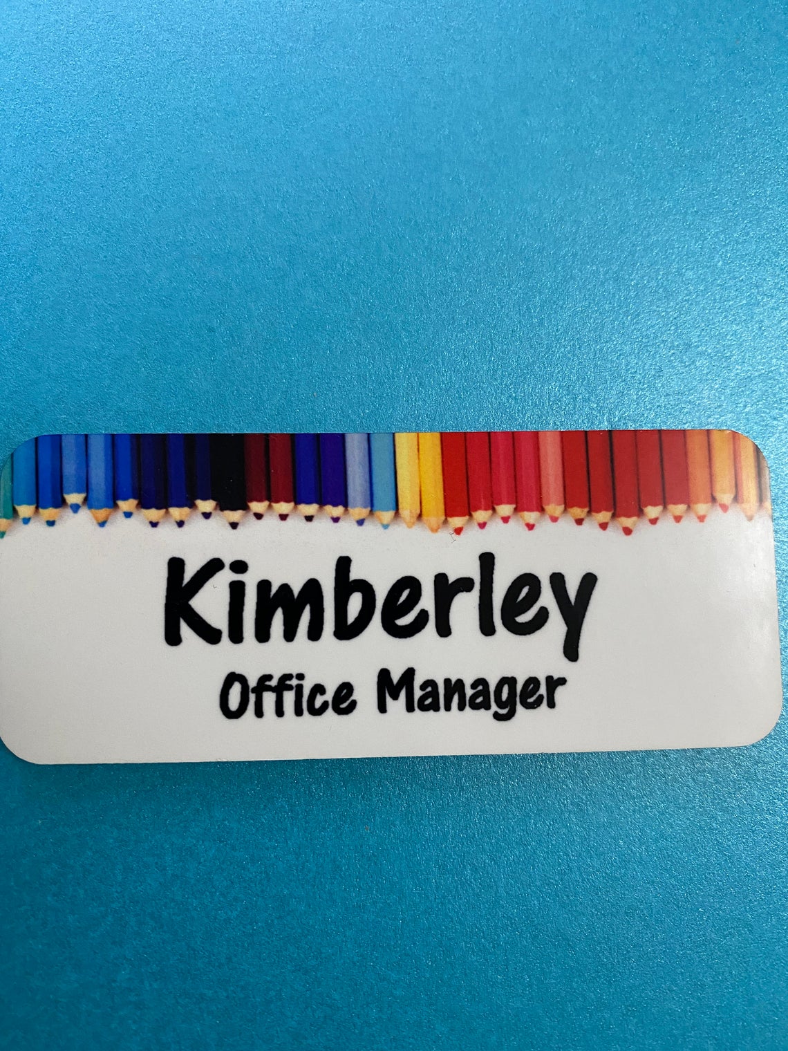 Coloured Pencil name badge