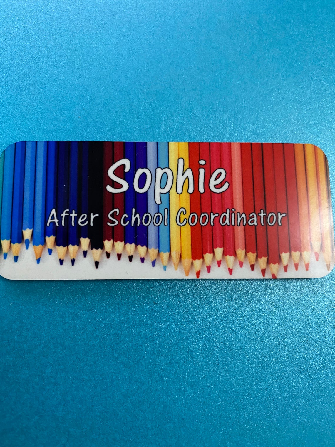 Coloured Pencil name badge