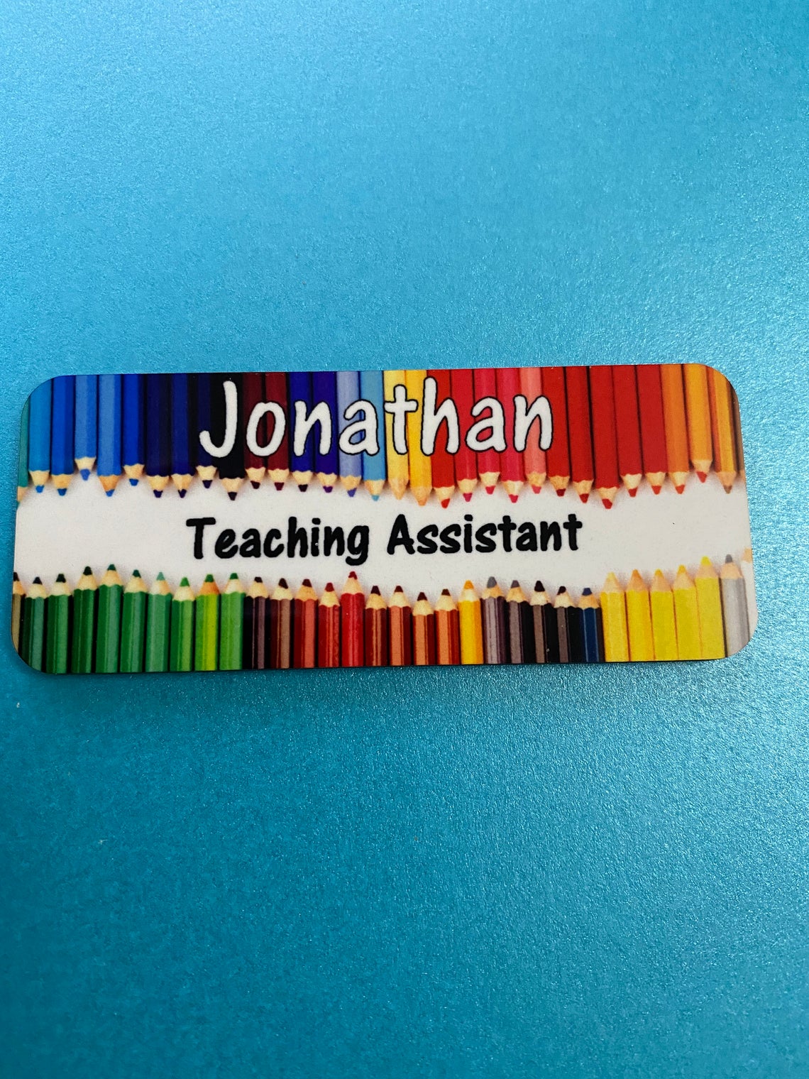 Coloured Pencil name badge